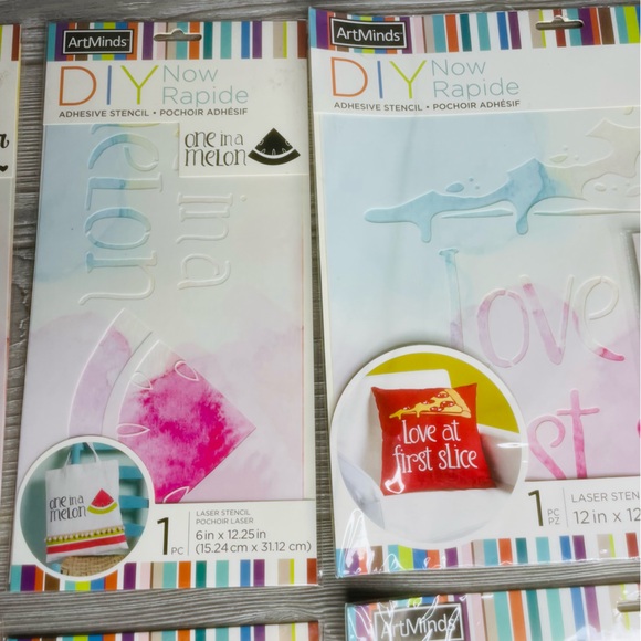 Art mind diy adhesive laser stencil bundle fabric craft shirts/ pillows / bag - Picture 3 of 16